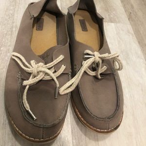 Grey Suede Slip-on Loafers